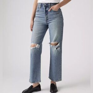 Levi’s Straight Ankle Jeans High Rise Wide Leg Size 32